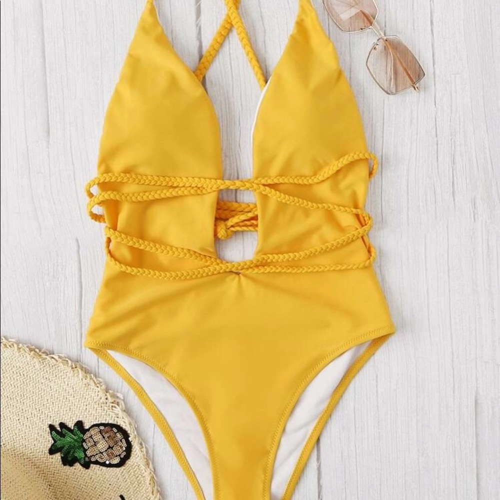 Yellow One Piece Bathing suit